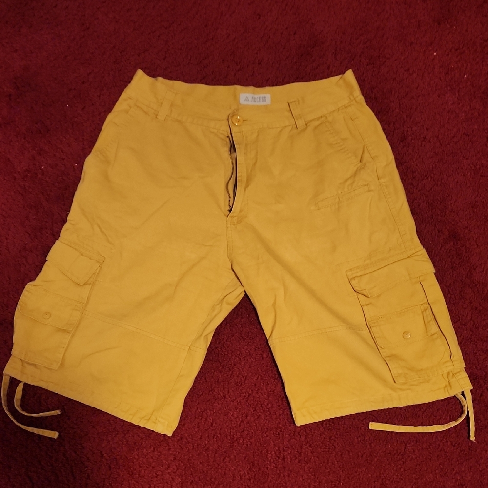 Men's Yellow Cargo Shorts
